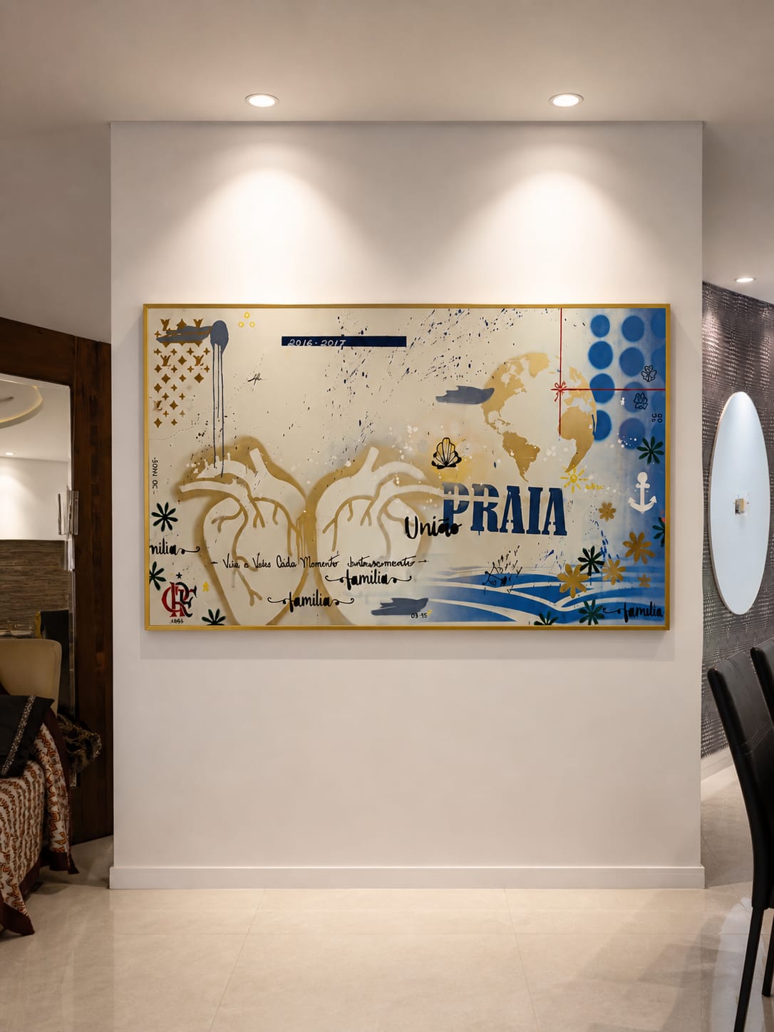 Quadro autobiográfico personalizado com elementos da história pessoal — presente exclusivo Histórias 04