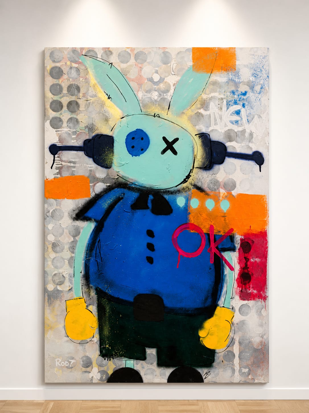 Pintura colecionável do Taki — personagem-símbolo autoral de ROD7, arte contemporânea brasileira